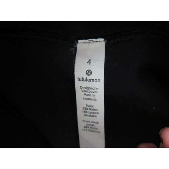 Lululemon Women's Sz 4 Black Tech Mesh Tight Leggings - Picture 3 of 7